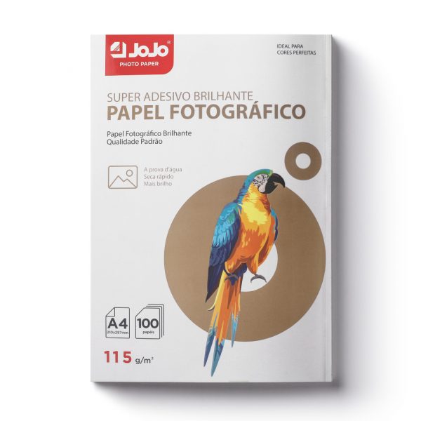 SUPER ADESIVO BRILHANTE PAPEL FOTOGRAFICO 115 gramas  A4 100 Folhas